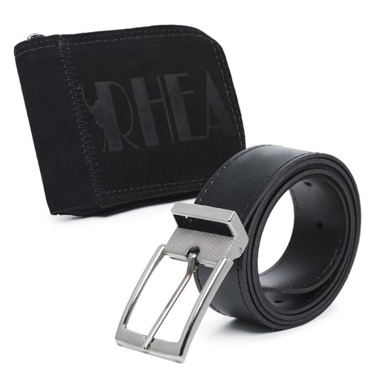 Kit Carteira Masculina Ziper Porta Cartão Moeda Plastico e Cinto Fivela Liso - Preto Menor preço em Kit Carteira Masculina Ziper Porta Cartão Moeda Plastico e Cinto Fivela Liso - Preto