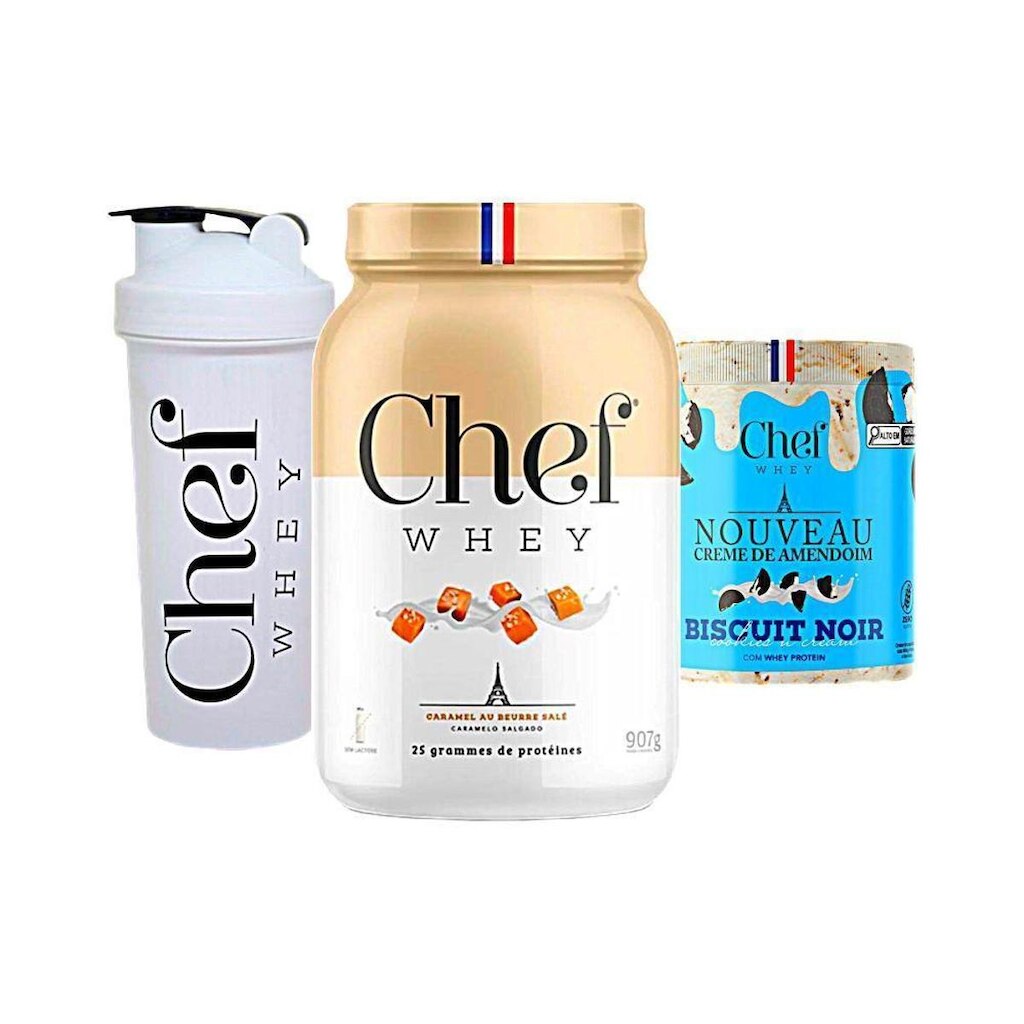 Kit Chef Whey 800g + Pasta de Amendoim 600g + Coqueteleira - Chef Whey