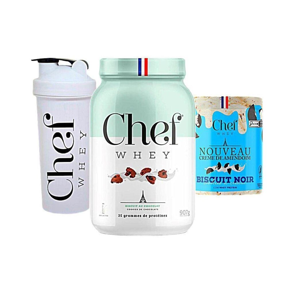 Kit Chef Whey 800g + Pasta de Amendoim 600g + Coqueteleira - Chef Whey