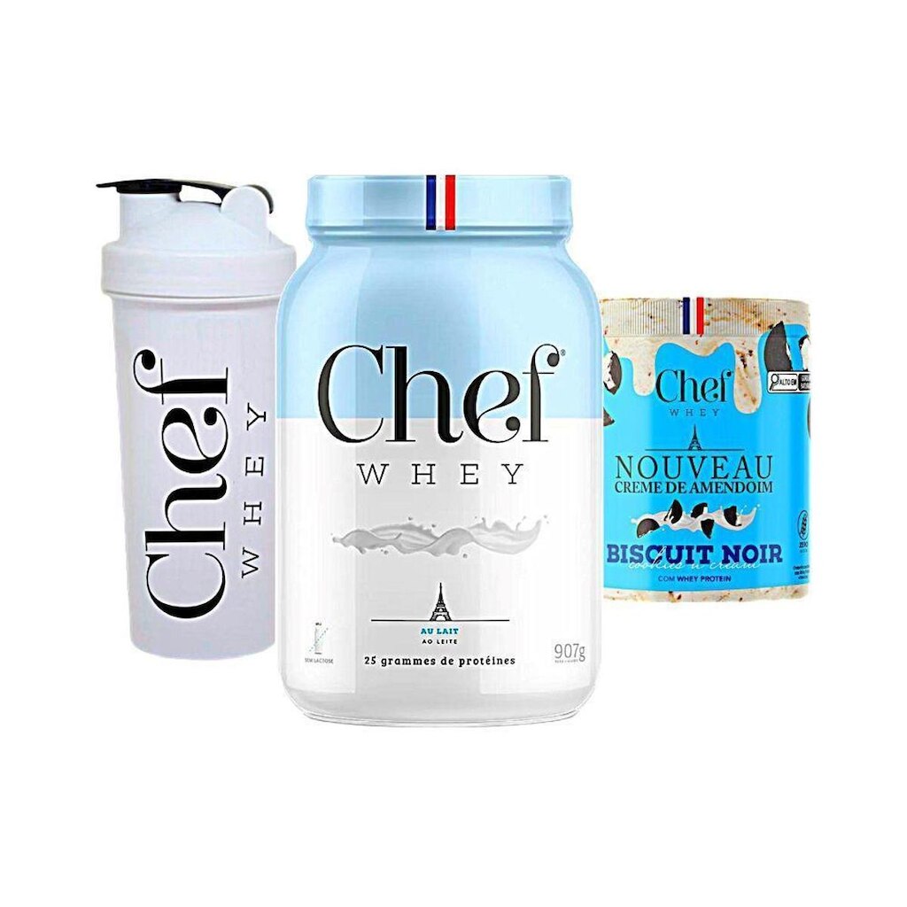 Kit Chef Whey 800g + Pasta de Amendoim 600g + Coqueteleira - Chef Whey