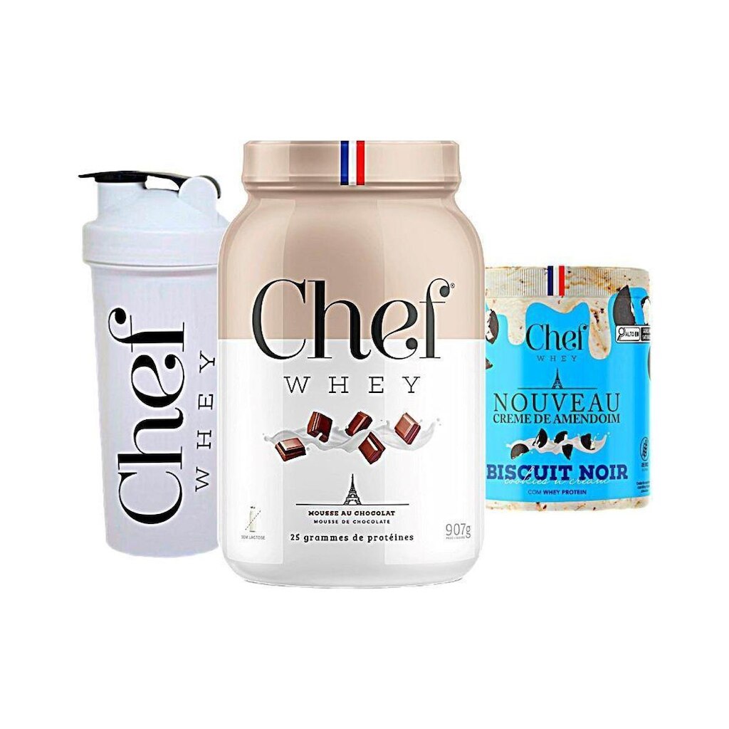 Kit Chef Whey 800g + Pasta de Amendoim 600g + Coqueteleira - Chef Whey
