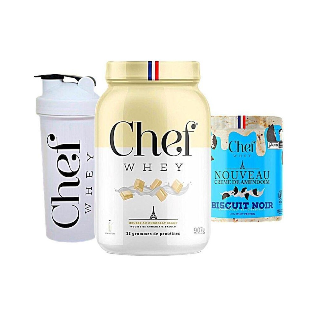 Kit Chef Whey 800g + Pasta de Amendoim 600g + Coqueteleira - Chef Whey