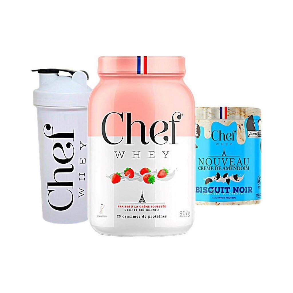 Kit Chef Whey 800g + Pasta de Amendoim 600g + Coqueteleira - Chef Whey