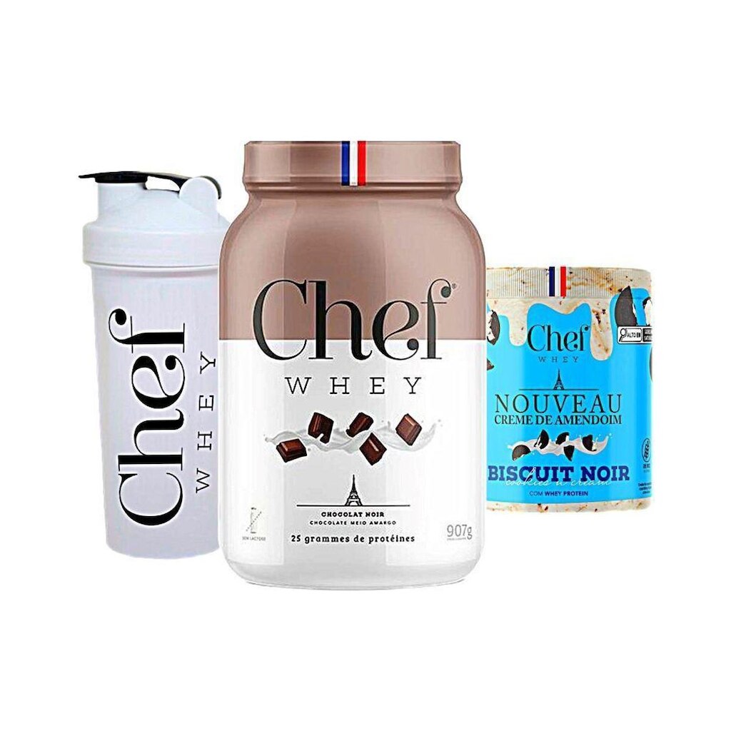 Kit Chef Whey 800g + Pasta de Amendoim 600g + Coqueteleira - Chef Whey