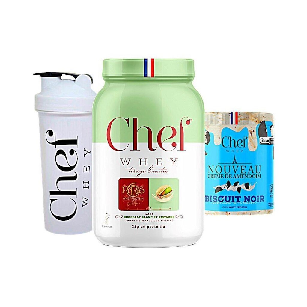 Kit Chef Whey 800g + Pasta de Amendoim 600g + Coqueteleira - Chef Whey
