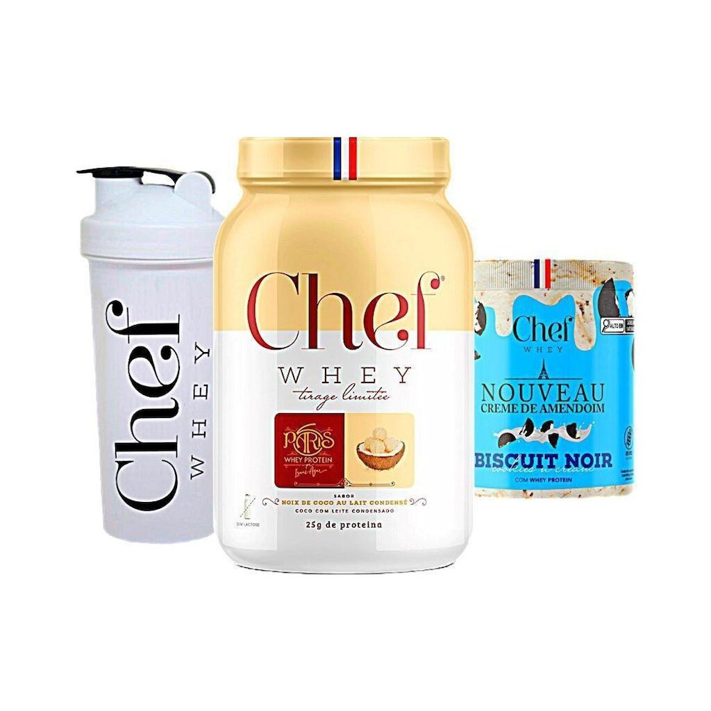 Kit Chef Whey 800g + Pasta de Amendoim 600g + Coqueteleira - Chef Whey