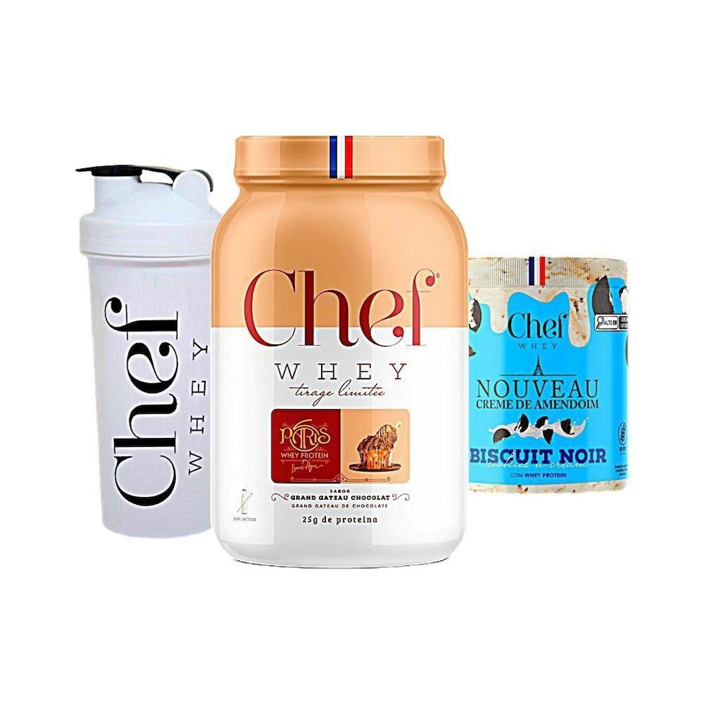 Kit Chef Whey 800g + Pasta de Amendoim 600g + Coqueteleira - Chef Whey