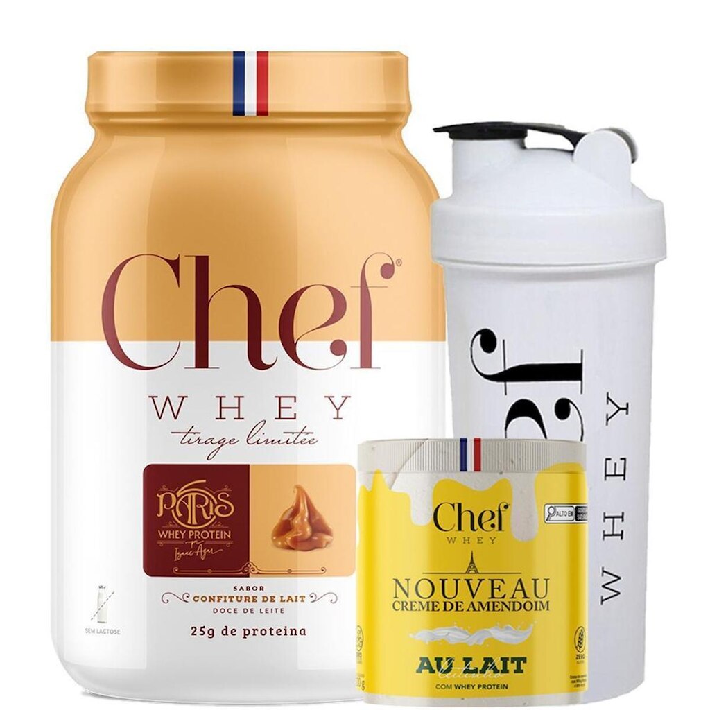 Kit Chey Whey Paris 6 + Pasta de Amendoim + Coqueteleira - Chef Whey