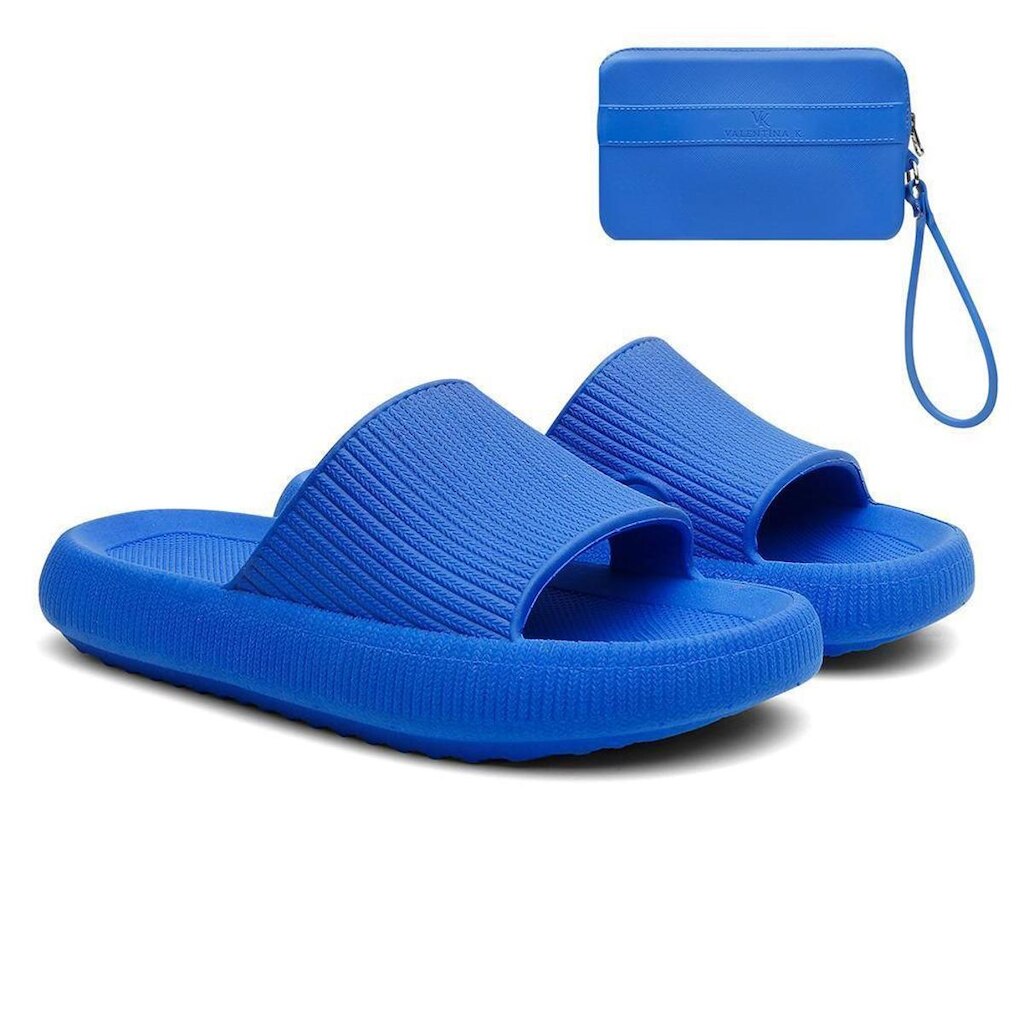 Kit Chinelo Slide Tira Larga + Carteira Casual