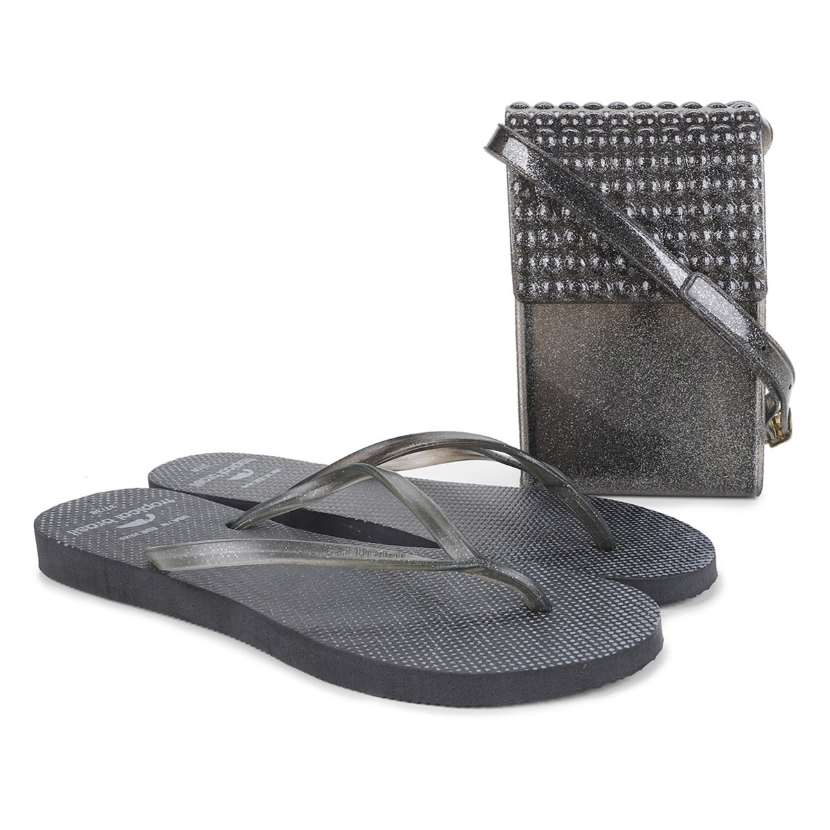 Kit Chinelo Tropical Brasil Estampado Slim + Bolsa Feminino Menor preço em Kit Chinelo Tropical Brasil Estampado Slim + Bolsa Feminino