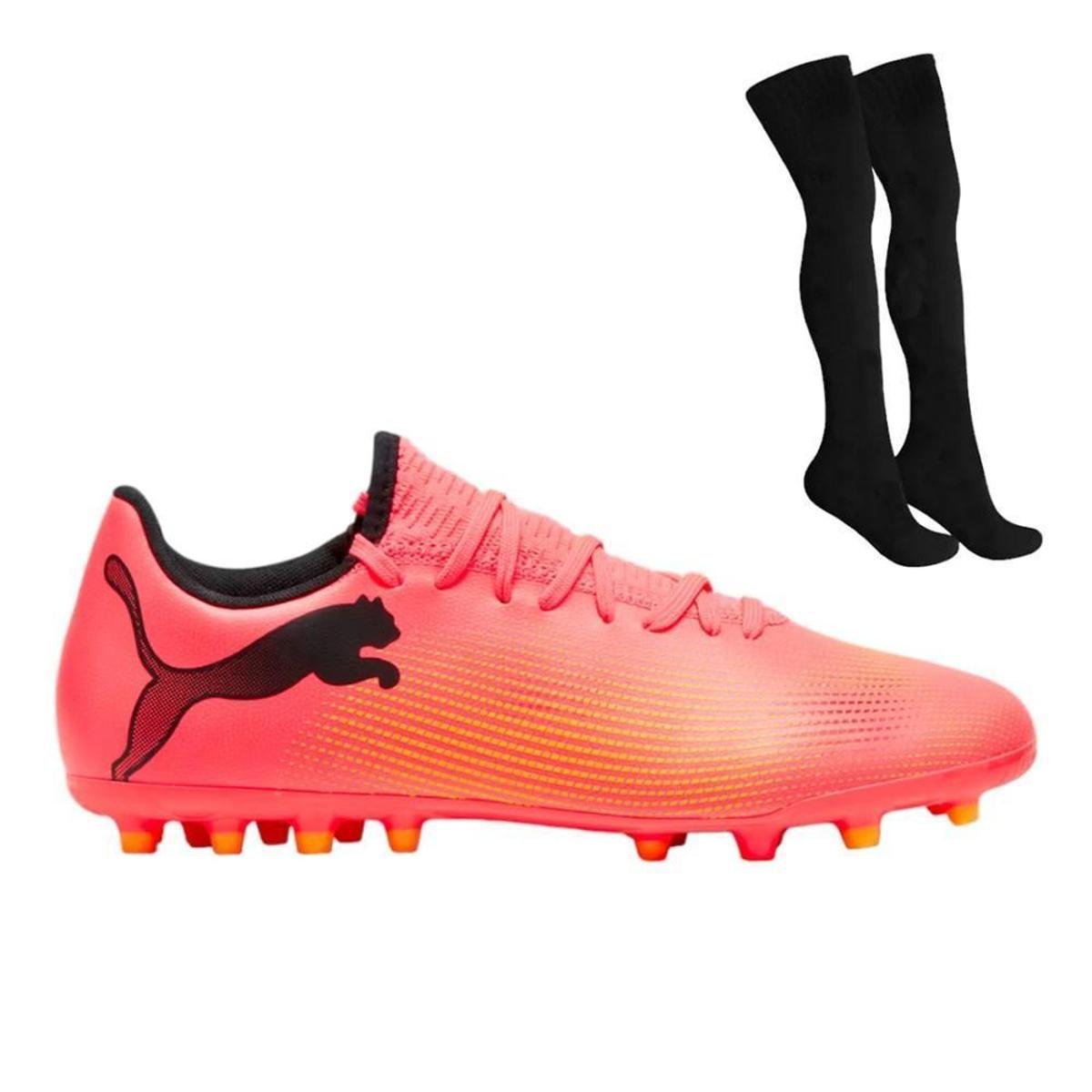 Kit Chuteira Campo Puma Future 7 Play + Meião