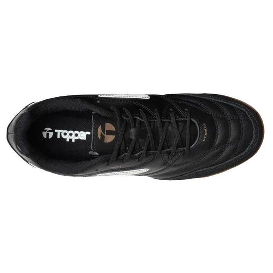 Kit Chuteira Futsal Topper Maestro Pro IV Meião Preto+Branco