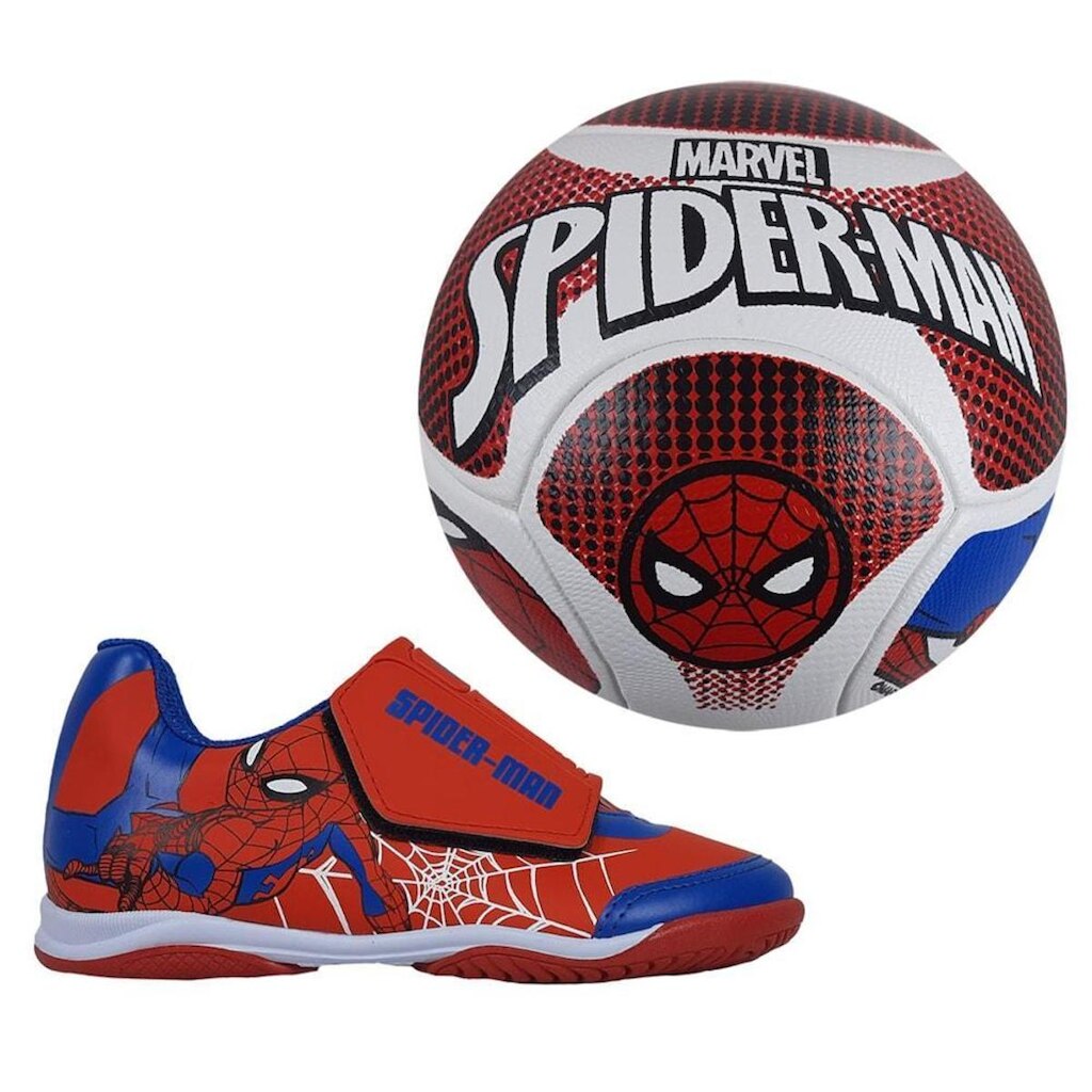 Kit Chuteira Marvel + Bola Spider Man Infantil Ve