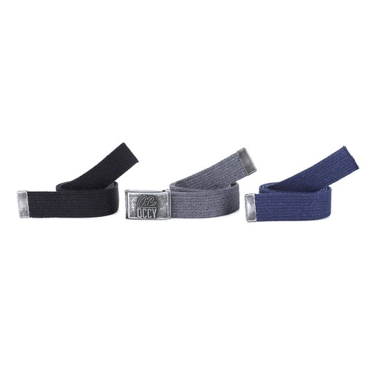 Kit Cinto Occy Jouker C/3 Peças Masculino - Preto+Chumbo Menor preço em Kit Cinto Occy Jouker C/3 Peças Masculino - Preto+Chumbo