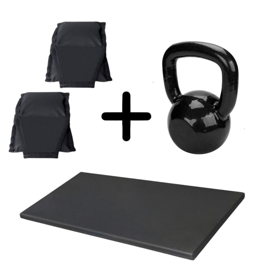Kit Colchonete + Kettlebell de 4 kg + Par de caneleiras 4kg