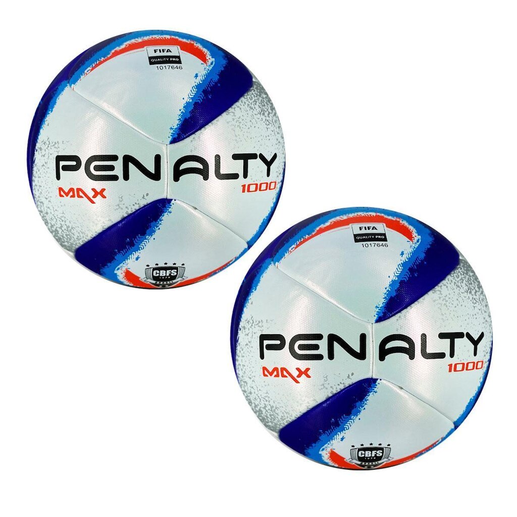 Kit Com 02 Bola De Futsal Penalty Max 1000 XXIV Oficial CBFS Selo FIFA