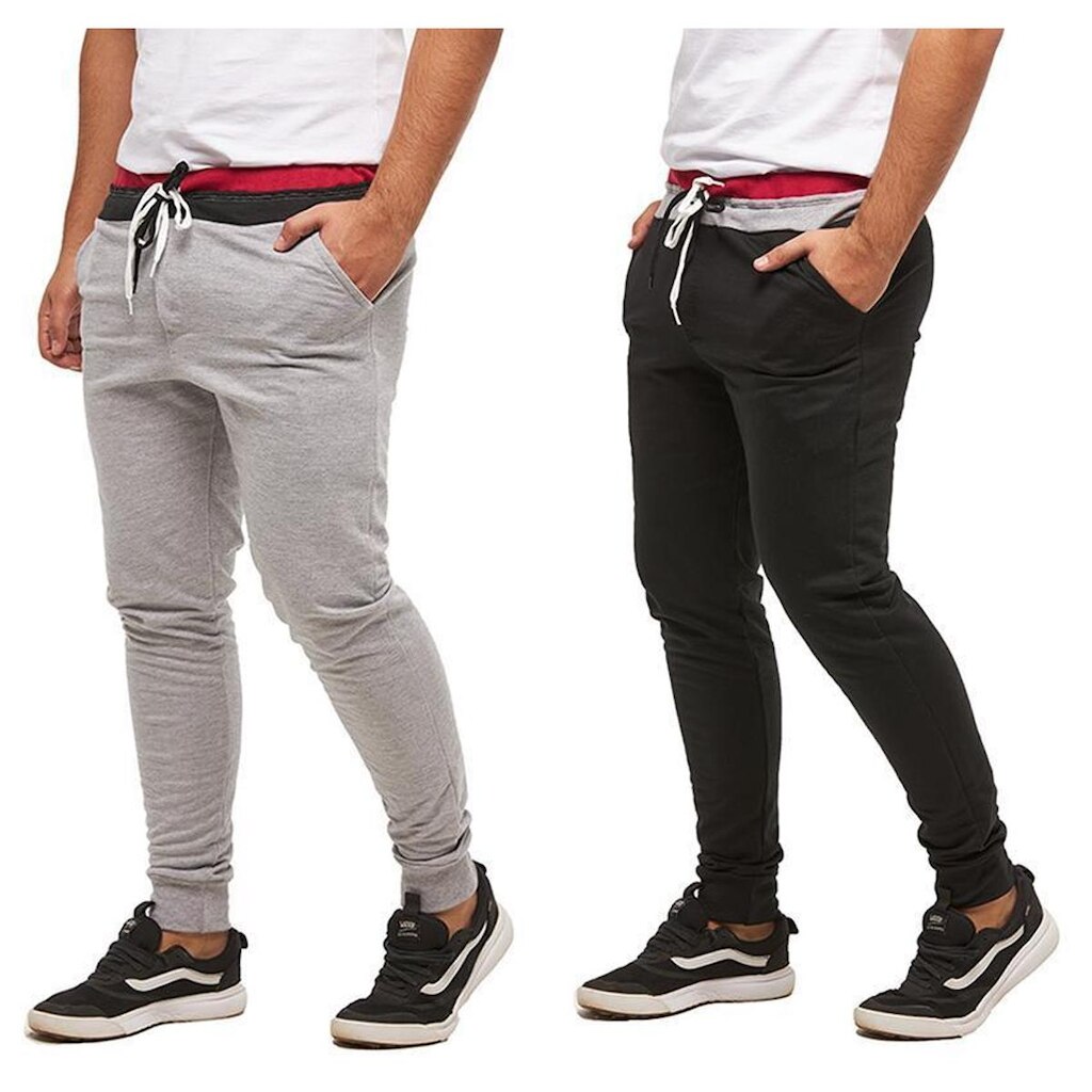 Kit com 02 Calças de Moletom Masculina Skinny Confort - M13