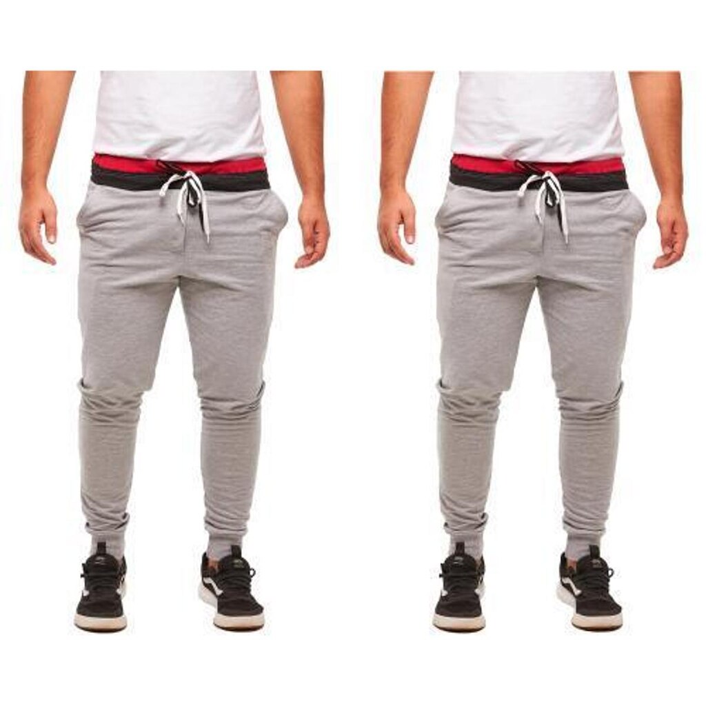 Kit com 02 Calças de Moletom Masculina Skinny Confort - M13