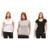 KIT COM 03 BABYLOOK FEMININA GOLA ABERTA-branco-grafite-preto-G - Branco