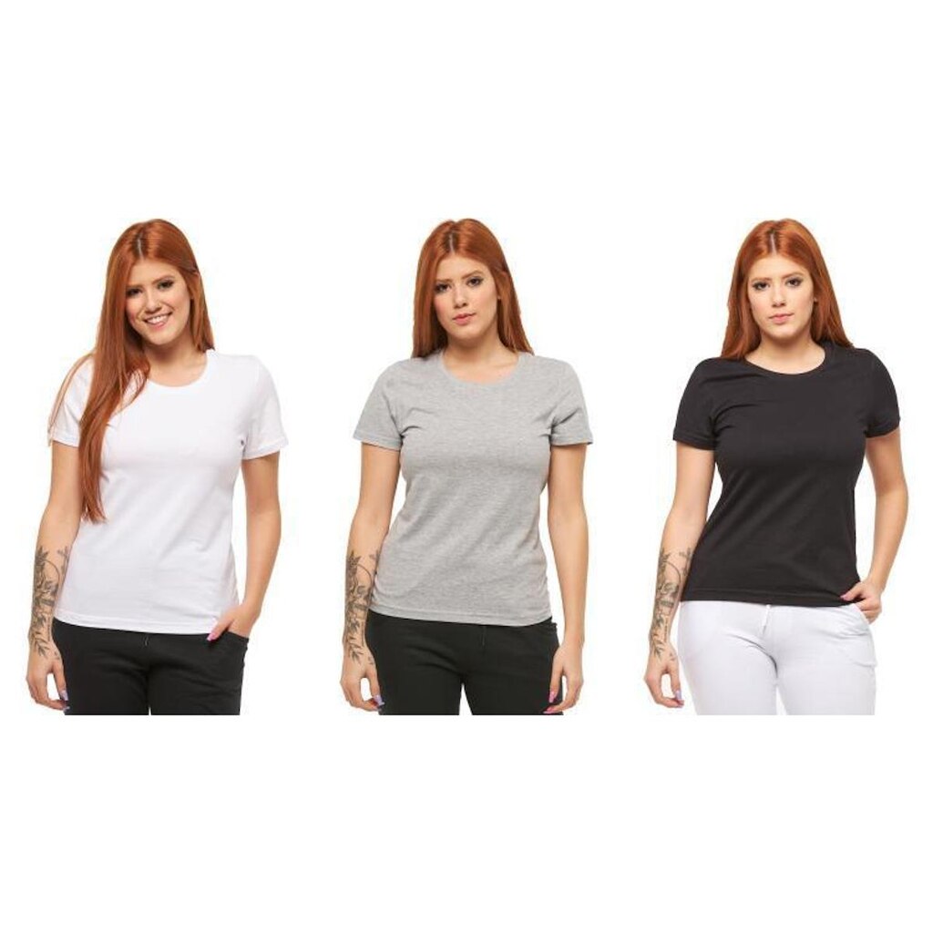 KIT COM 03 BABYLOOK FEMININA LISA-preto-verde-vermelho-EXG