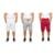 KIT COM 03 BERMUDAS DE MOLETOM MASCULINA FITNESS SKINNY-BRANCO-CINZACLARO-VERMELHO-GG - Sortido