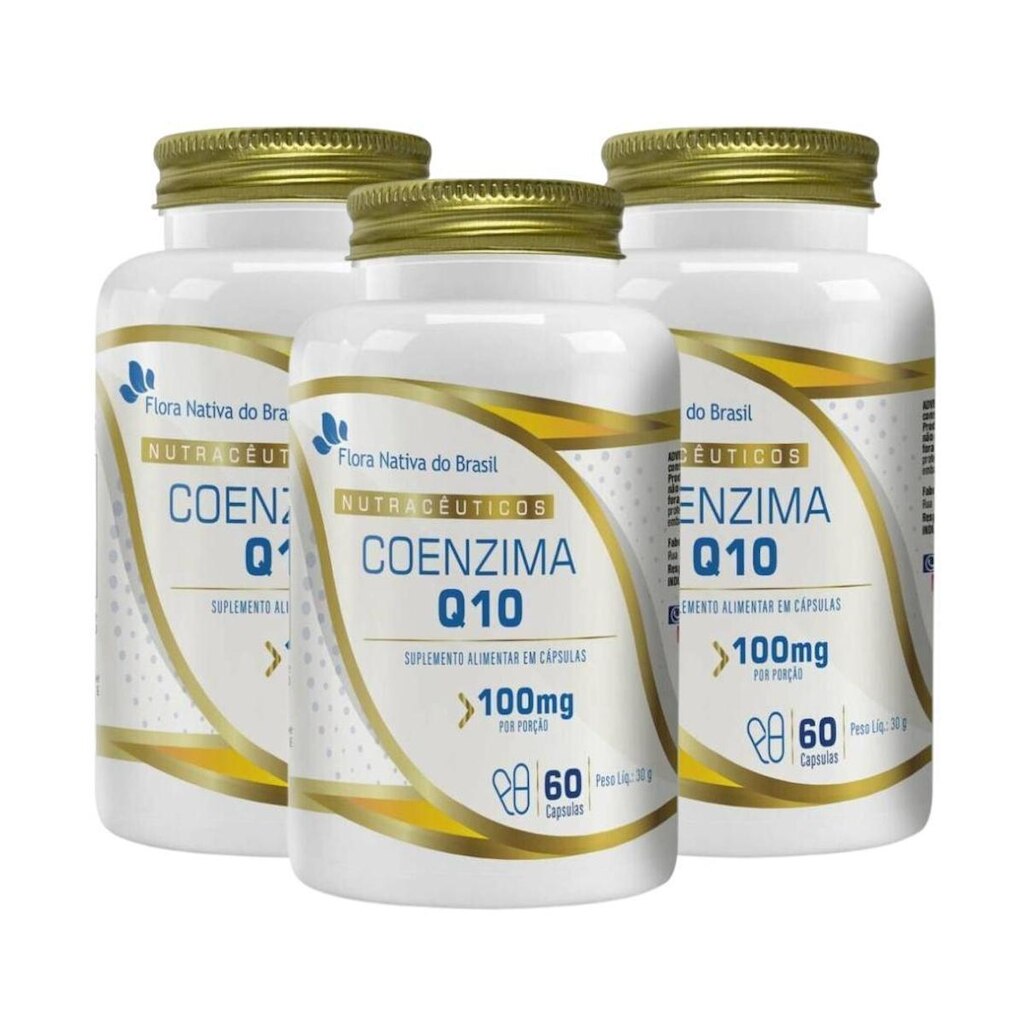 Kit Com 03 -  Coenzima Q10 60cáps 100mg - Flora Nativa