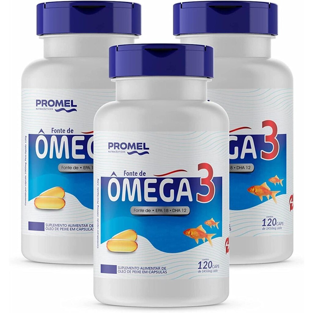 Kit Com 03 - Ômega 3 Promel 60 Capsulas de 1450mg