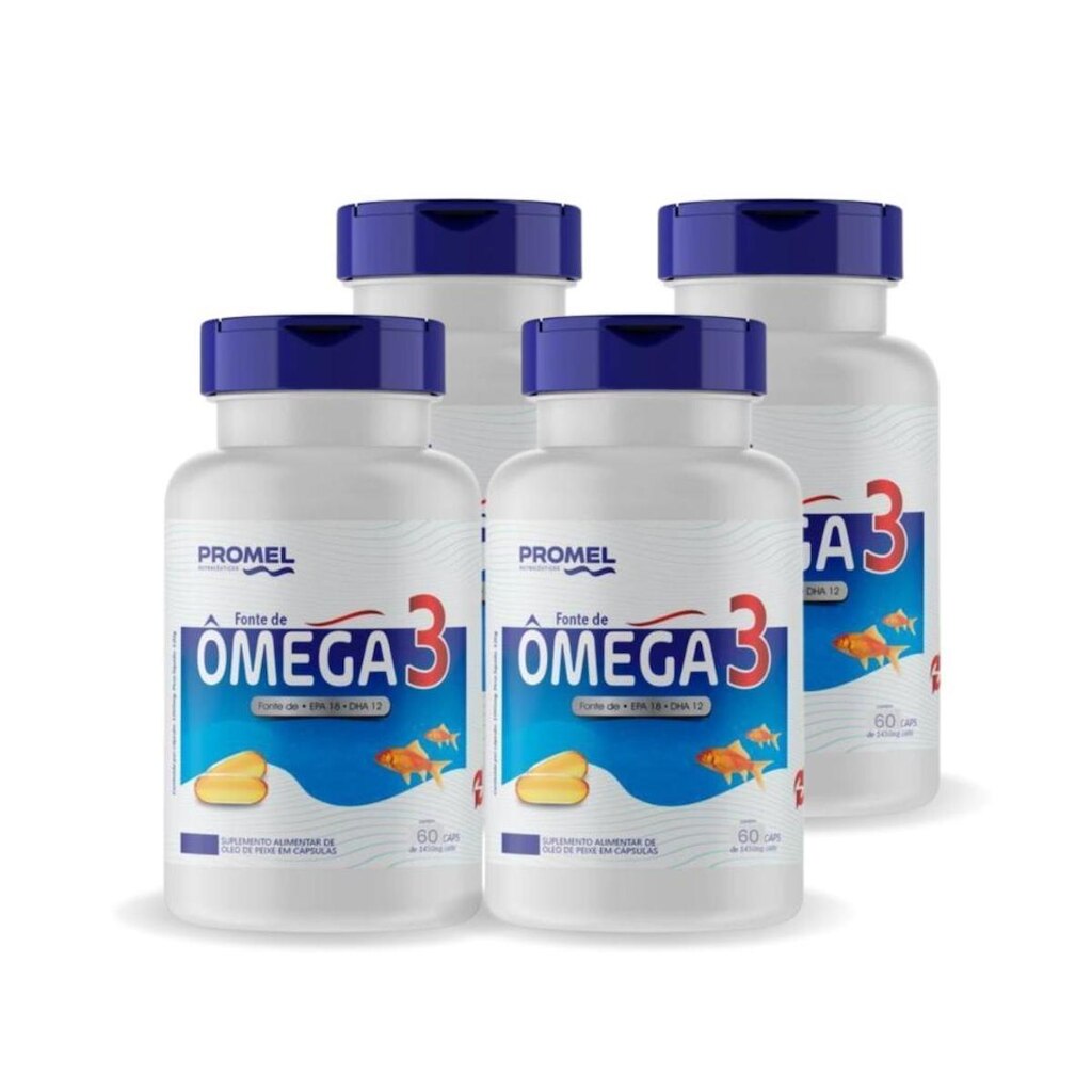 Kit Com 04 - Ômega 3 Promel 60 Capsulas de 1450mg