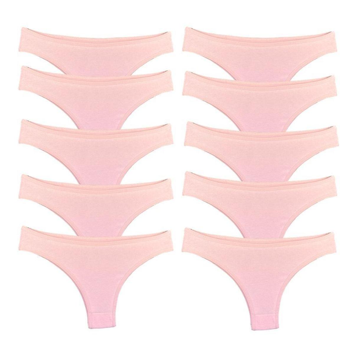 Kit com 10 Calcinhas Tanga Try Basics Confortável Cotton Algodão Premium Menor preço em Kit com 10 Calcinhas Tanga Try Basics Confortável Cotton Algodão Premium