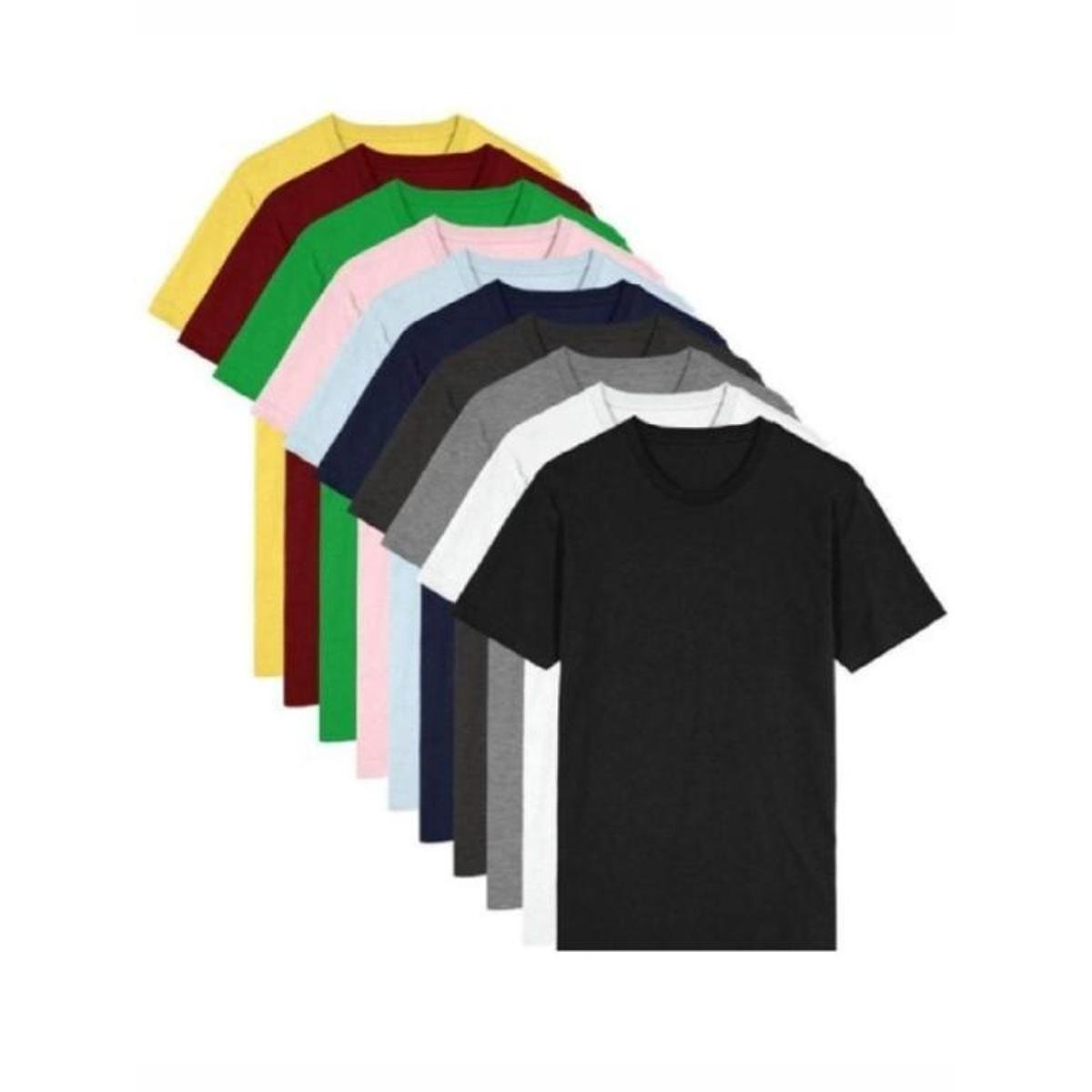 Kit com 10 Camisetas Básicas Masculinas Menor preço em Kit com 10 Camisetas Básicas Masculinas