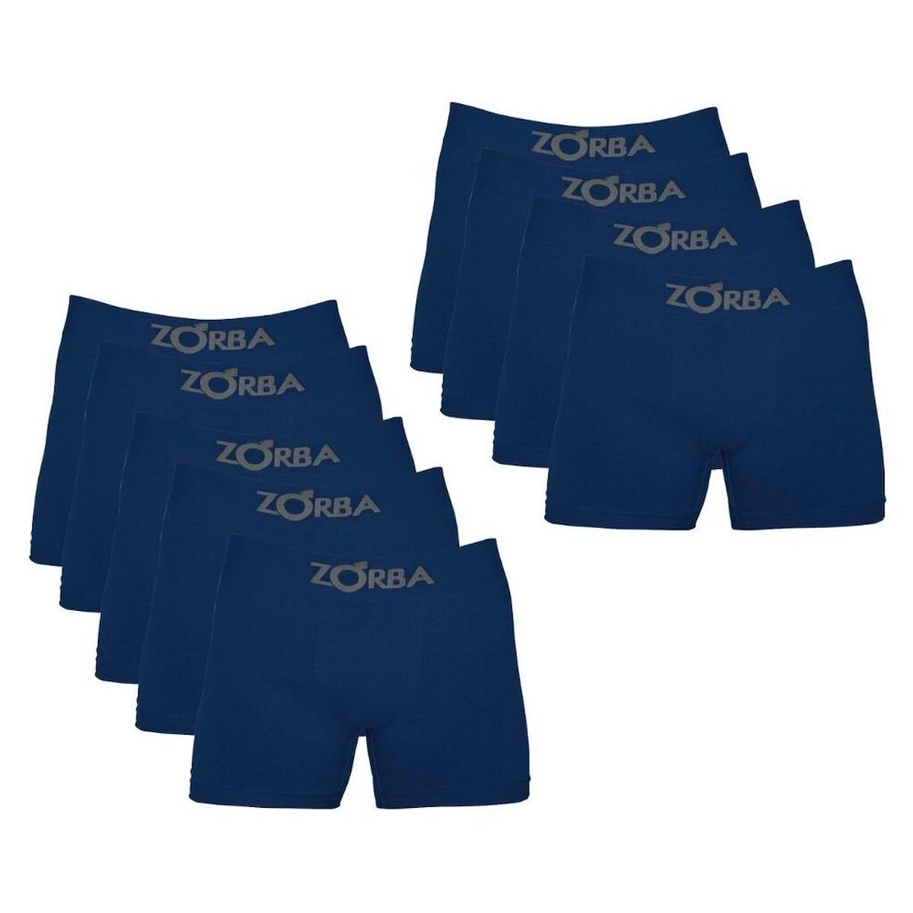 Kit Com 10 Cuecas Boxer Algodão Sem Costura Zorba 781