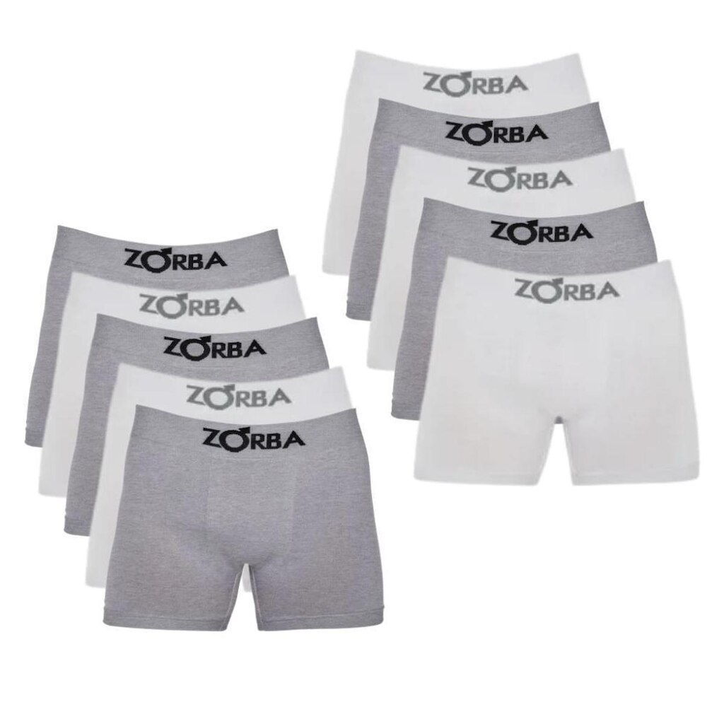 Kit Com 10 Cuecas Boxer Algodão Sem Costura Zorba 781