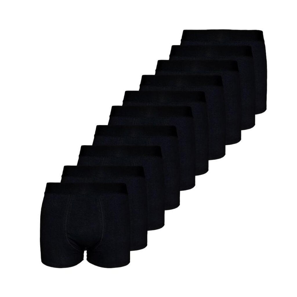 Kit com 10 Cuecas Boxer Box Try Basics Algodão Cotton Lisa Básica Casual Moda Masculina