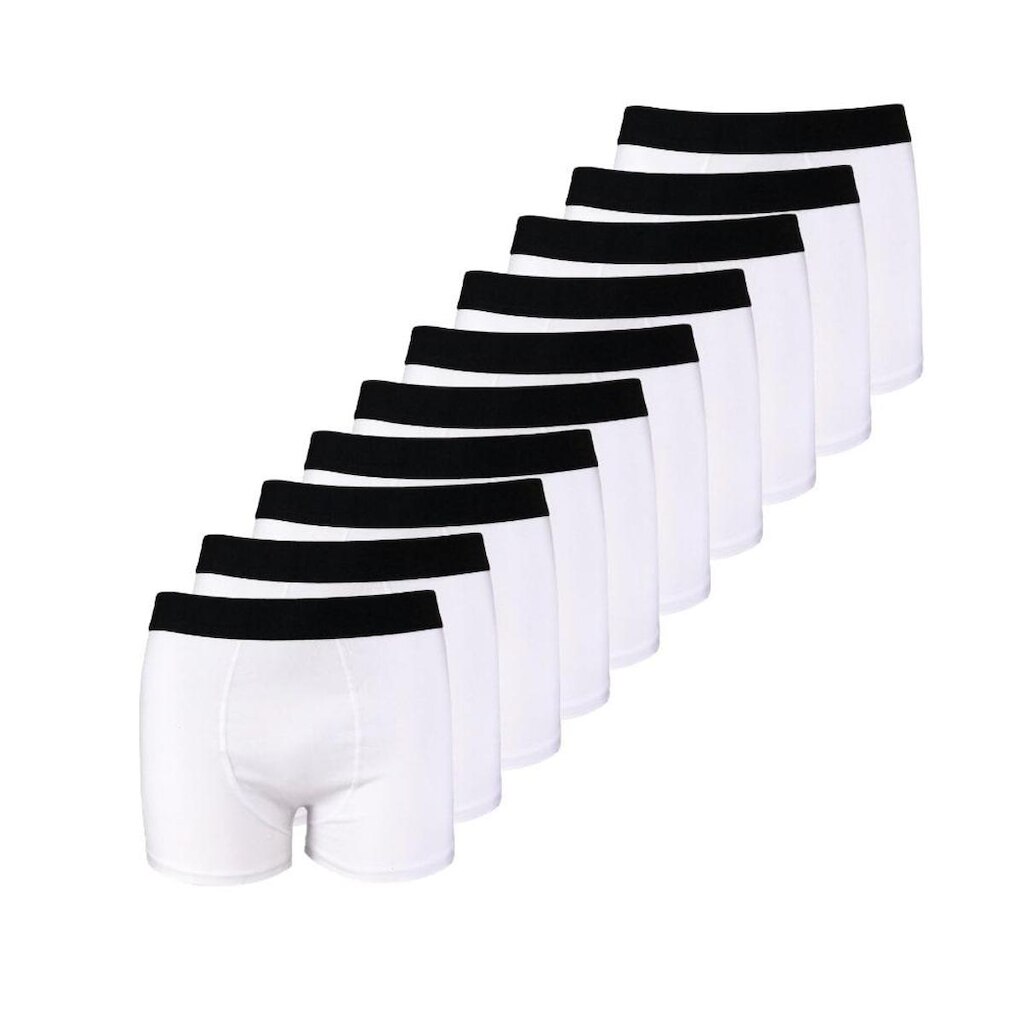 Kit com 10 Cuecas Boxer Box Try Basics Algodão Cotton Lisa Básica Casual Moda Masculina