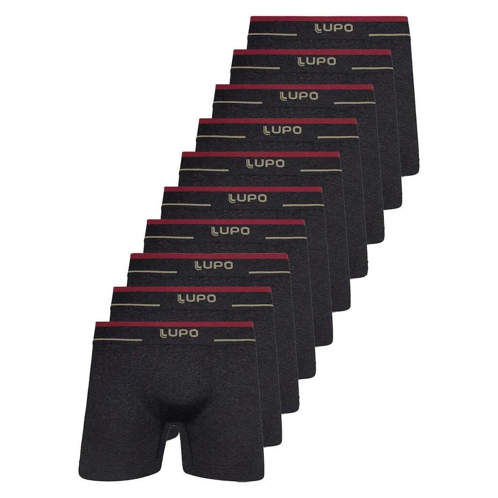 Kit com 10 Cuecas Boxer Lupo 17800-001 Plus Size Azul