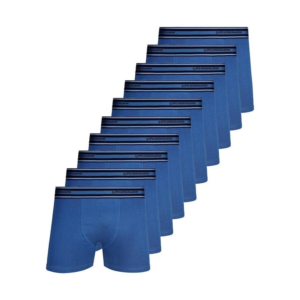 Kit com 10 Cuecas Boxer Lupo 523-003 Azul Marinho