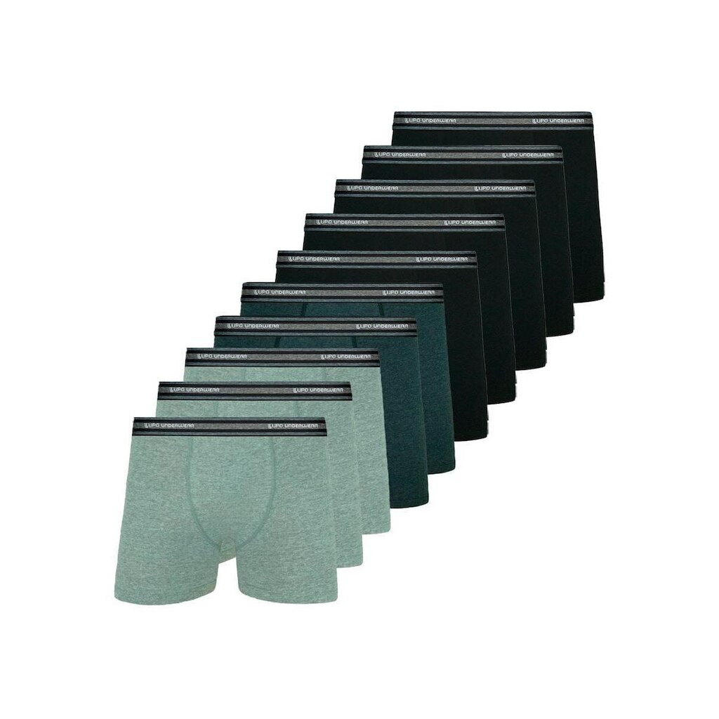 Kit com 10 Cuecas Boxer Lupo 523-088 Preto