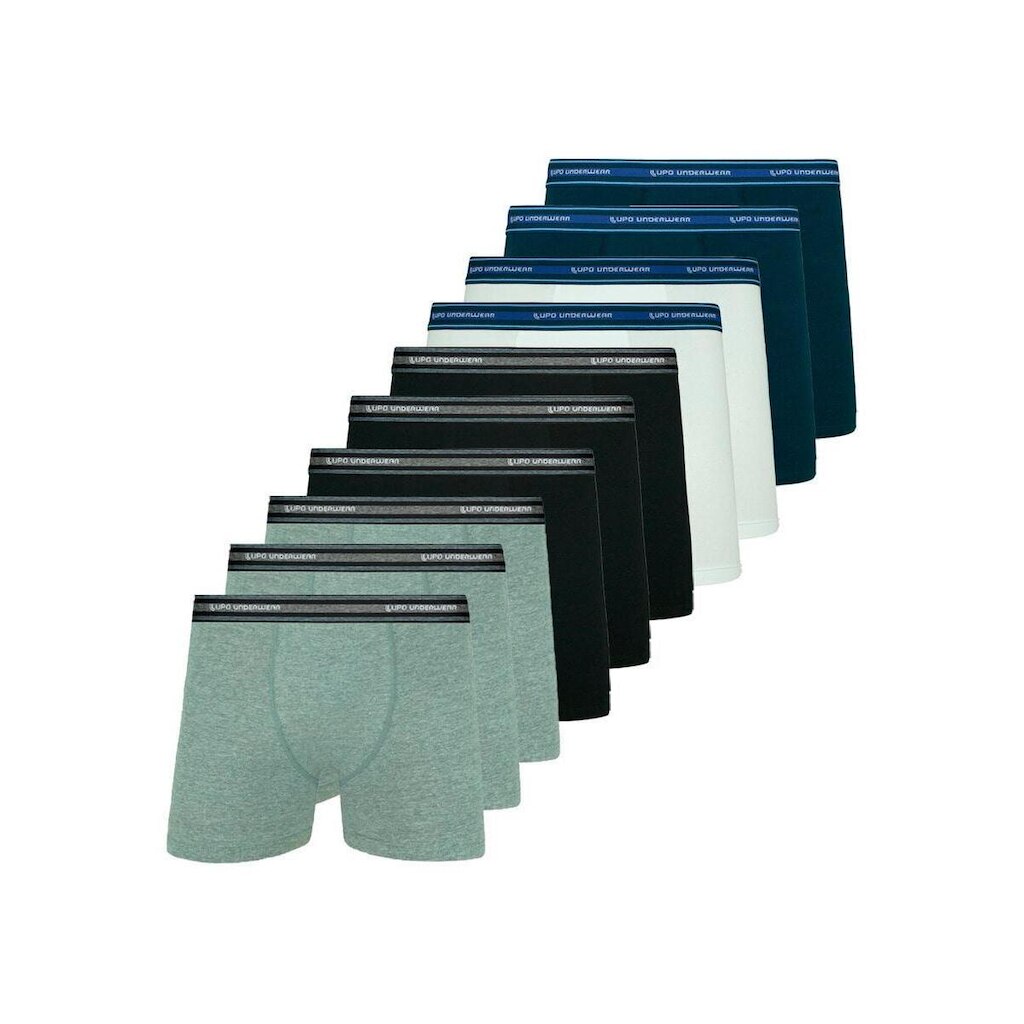 Kit com 10 Cuecas Boxer Lupo 523-088 Preto