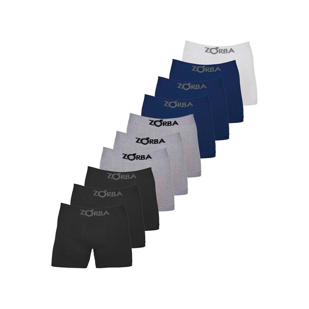 Kit com 10 Cuecas Boxer Zorba 781 Preto