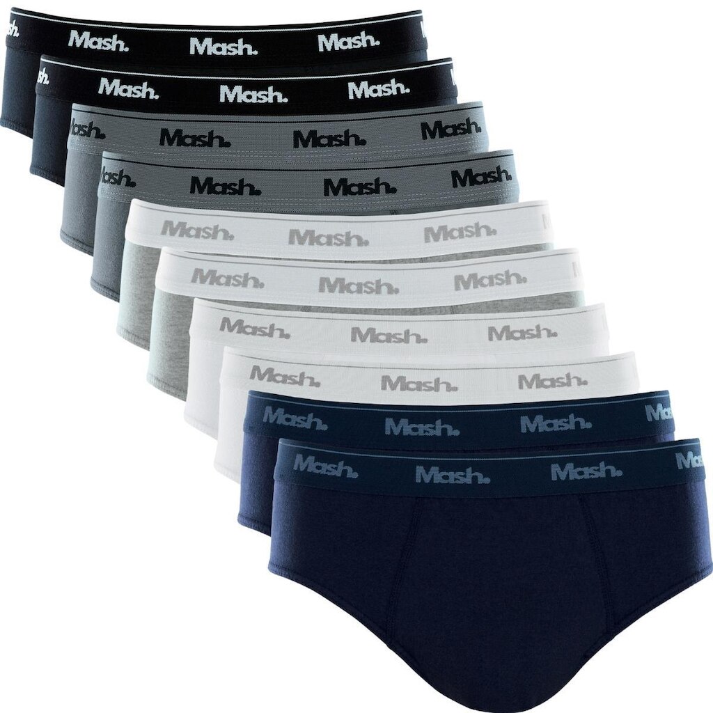 Kit Com 10 Cuecas Mash Tradicional Slip Em Algodão Cotton