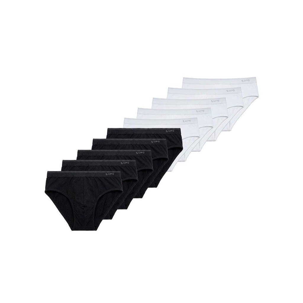 Kit com 10 Cuecas Slip Lupo 485-003