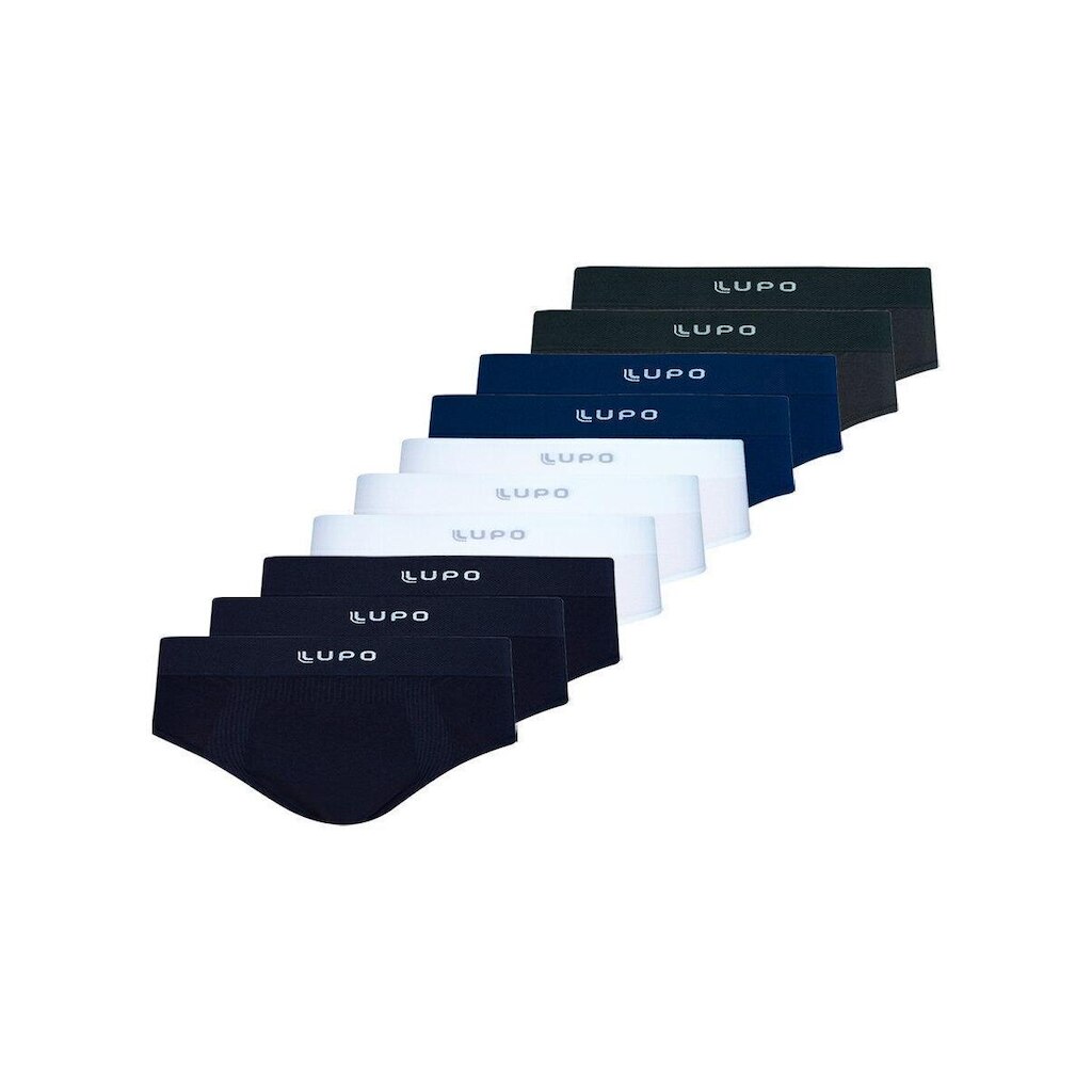Kit com 10 Cuecas Slip Lupo 681-001