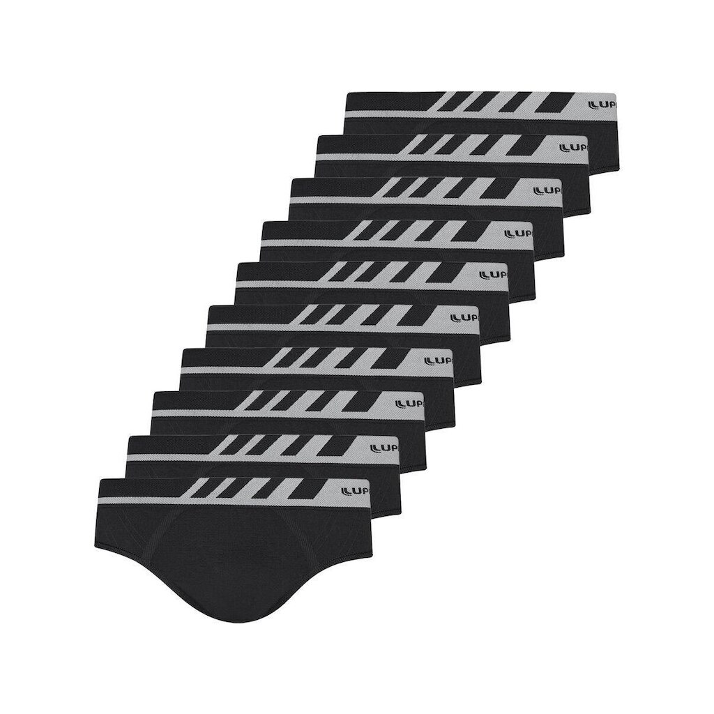 Kit com 10 Cuecas Slip Lupo 691-002 Preto