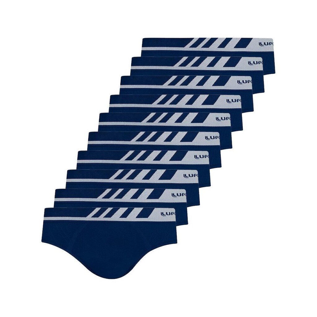 Kit com 10 Cuecas Slip Lupo 691-002 Preto
