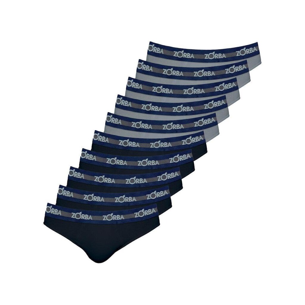 Kit com 10 Cuecas Slip Zorba 0764 Azul Marinho