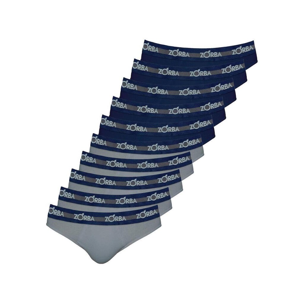 Kit com 10 Cuecas Slip Zorba 0764 Azul Marinho