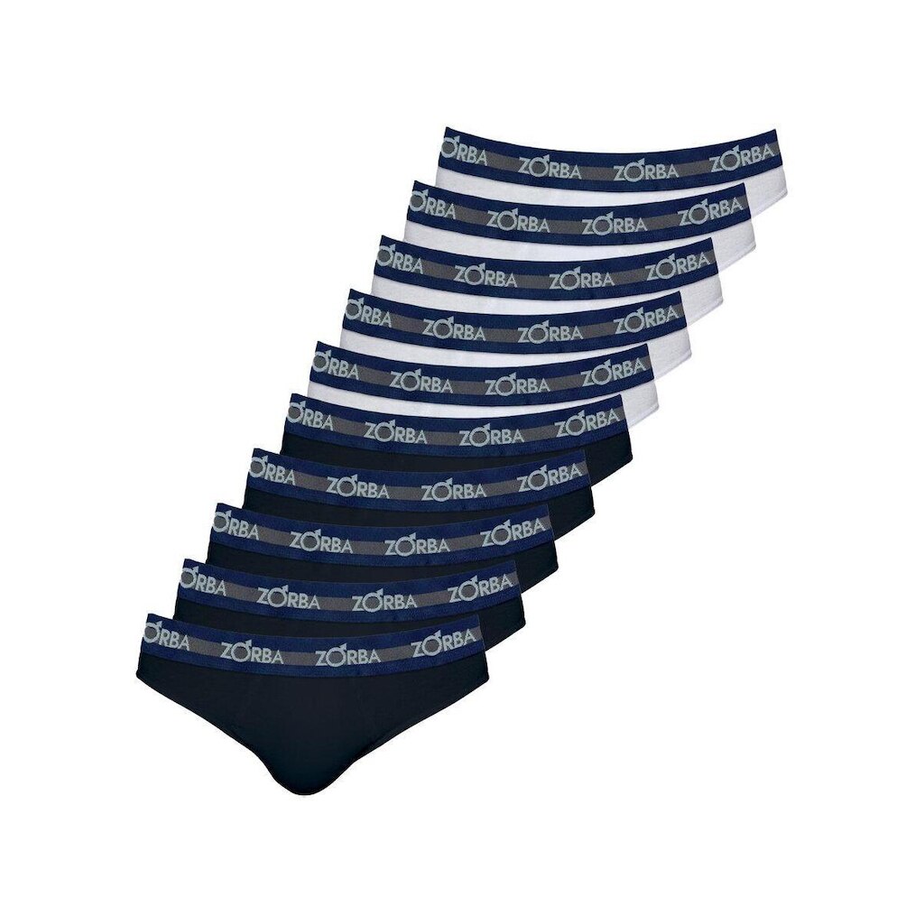 Kit com 10 Cuecas Slip Zorba 0764 Azul Marinho