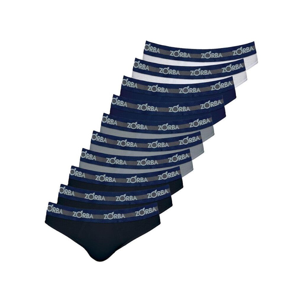 Kit com 10 Cuecas Slip Zorba 0764 Azul Marinho