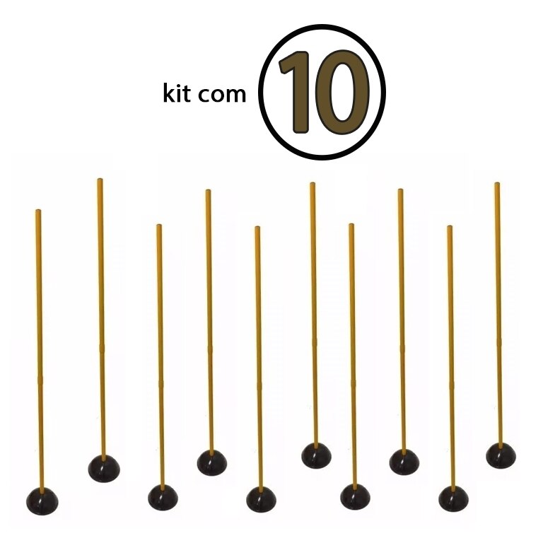Kit Com 10 Estacas De Agilidade Com Base 1,60 Ryth