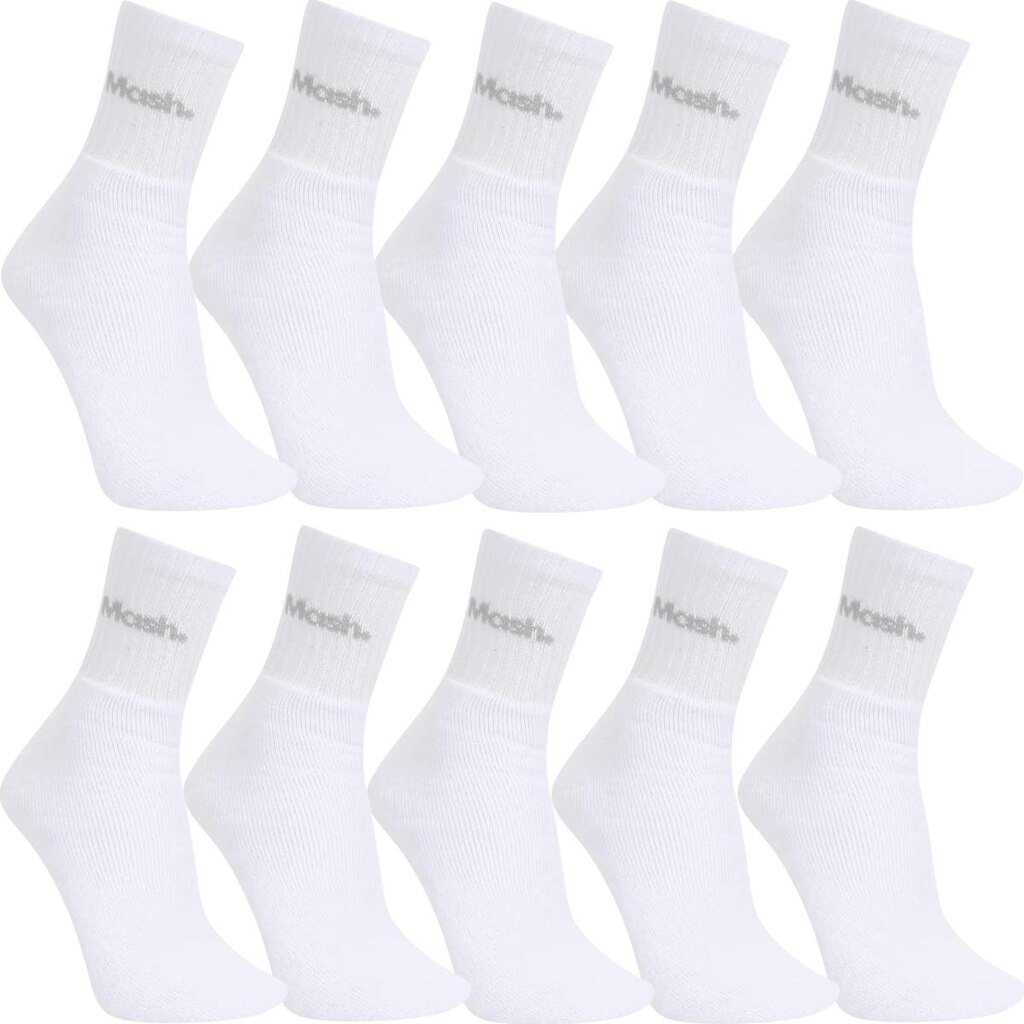 Kit Com 10 Pares De Meias Esportivas Mash Em Algodão Cano Médio
